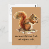 Waterverf Rode eekhoorn, grappige citaat Briefkaart (Voorkant / Achterkant)