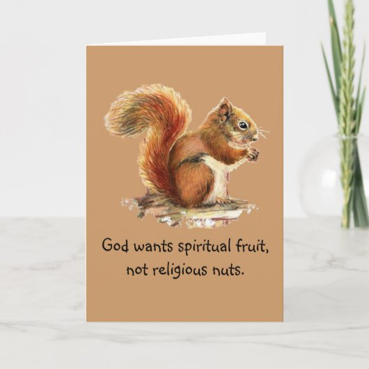 Waterverf Rode eekhoorn, grappige citaat Kaart (Voorkant)