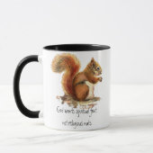 Waterverf Rode eekhoorn, grappige citaat Mok (Links)