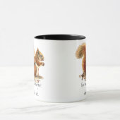 Waterverf Rode eekhoorn, grappige citaat Mok (Midden)