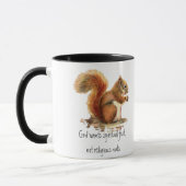 Waterverf Rode eekhoorn, grappige citaat Mok (Links)