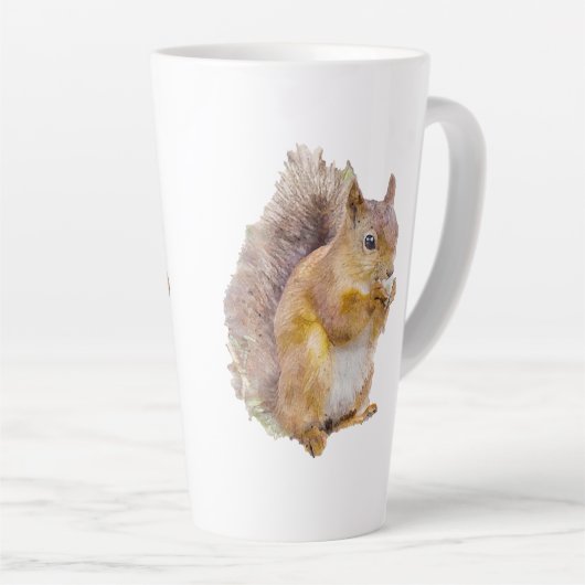 Waterverf rode eekhoorn latte mok (Rechterhoek)