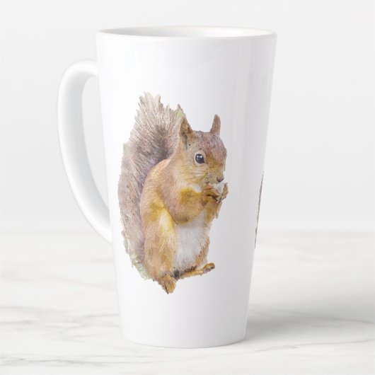 Waterverf rode eekhoorn latte mok (Linkerhoek)