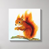 Waterverf rode eekhoorn schilderen canvas afdruk (Voorkant)