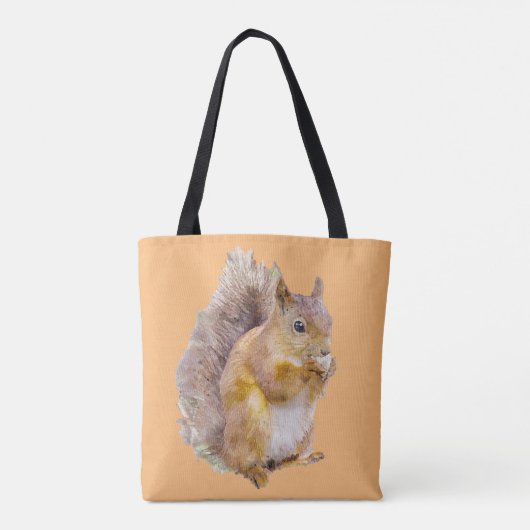 Waterverf rode eekhoorn tote bag (Achterkant)