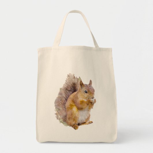Waterverf rode eekhoorn tote bag (Voorkant)