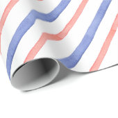 Waterverf rode en blauwe diagonale strepen cadeaupapier (Rol Hoek)