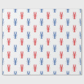 Waterverf rode en blauwe kreeften cadeaupapier (Vlak)