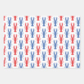 Waterverf rode en blauwe kreeften inpakpapier vel (Voorkant 2)