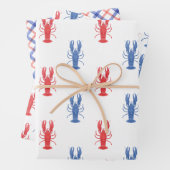 Waterverf rode en blauwe kreeften inpakpapier vel (In situ)