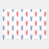 Waterverf rode en blauwe kreeften inpakpapier vel (Voorkant)