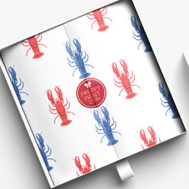 Waterverf rode en blauwe kreeften tissuepapier