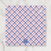 Waterverf rode en blauwe plaid kreeft bedankjes labels (Achterkant)