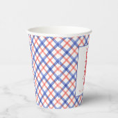 Waterverf rode en blauwe plaid kreeft papieren bekers (Rechts)