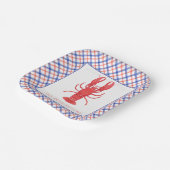 Waterverf rode en blauwe plaid kreeft papieren bordje (Gebogen)