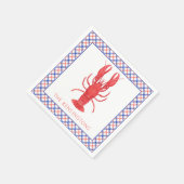 Waterverf rode en blauwe plaid kreeft servet (Hoek)