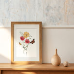 Waterverf Rode en gele papavers Poster<br><div class="desc">Waterverf Poster Rode en gele papavers</div>