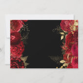 Waterverf rode en gouden bloemen 21 jaar kaart (Achterkant)