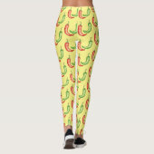 Waterverf rode en groene chilipepers leggings (Achterkant)