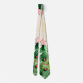 Waterverf rode en groene kerstboom Ornamenten Stropdas (Achterkant)