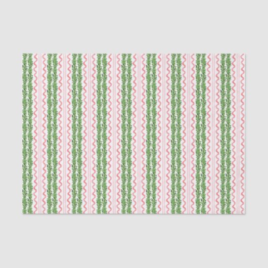 Waterverf rode en groene kerstslinger tissuepapier (Voorkant)