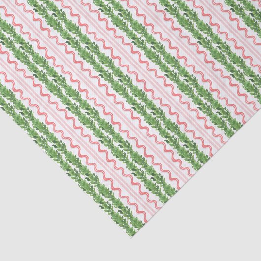 Waterverf rode en groene kerstslinger tissuepapier (Detail)