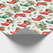  Waterverf rode en groene kousen Cadeaupapier (Hoek)