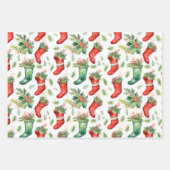  Waterverf rode en groene kousen Inpakpapier Vel (Voorkant)