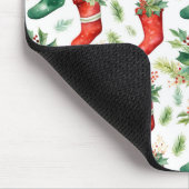  Waterverf rode en groene kousen Muismat (Hoek)