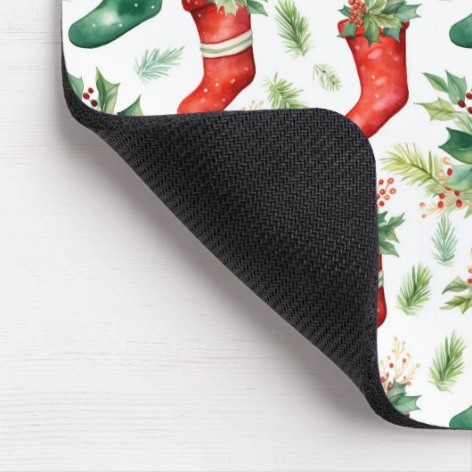  Waterverf rode en groene kousen Muismat (Hoek)