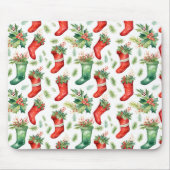  Waterverf rode en groene kousen Muismat (Voorkant)