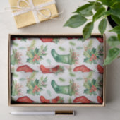  Waterverf rode en groene kousen Tissuepapier (Geschenk)