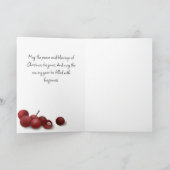 Waterverf rode en groene lef Berry-tak Feestdagen Kaart (Binnen)