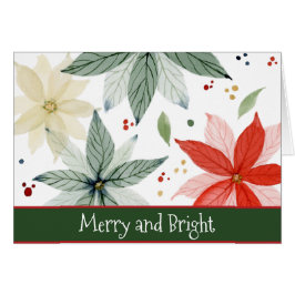 Waterverf rode en groene poinsettia kerst