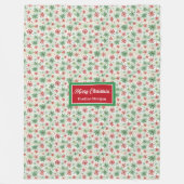 Waterverf rode en groene sneeuwvlokken aangepaste fleece deken (Voorkant)