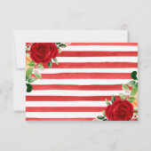 Waterverf Rode en Oranje Rozen Bruiloft RSVP Kaartje (Achterkant)