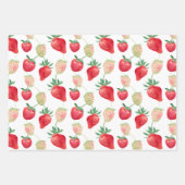 Waterverf rode en roze aardbeien inpakpapier vel (Voorkant)