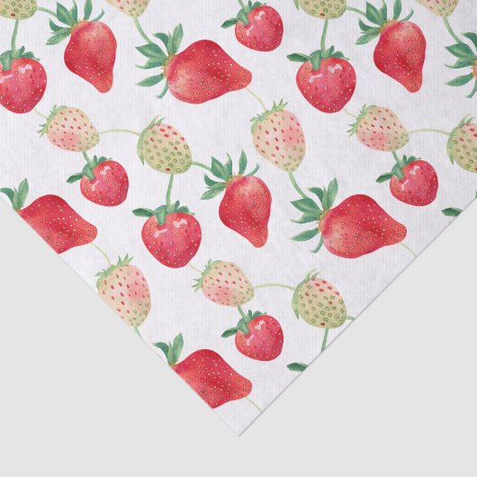 Waterverf rode en roze aardbeien tissuepapier (Detail)