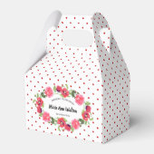 Waterverf rode en roze bloemen groot ontwerp bedankdoosjes (Voorkant Zijde)