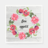 Waterverf rode en roze bloemen groot ontwerp servet (Voorkant)