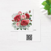 Waterverf Rode en Roze Rozen Visitekaartjes (Bureau)