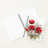 WATERVERF RODE EN WITTE BLOEMEN NOTITIEBOEK (Binnen)