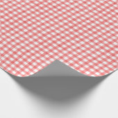 Waterverf rode en witte gingham cadeaupapier (Hoek)