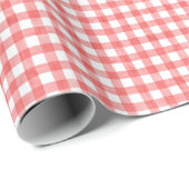 Waterverf rode en witte gingham cadeaupapier (Rol Hoek)