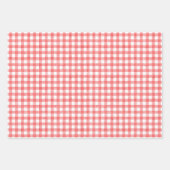 Waterverf rode en witte gingham inpakpapier vel (Voorkant 3)