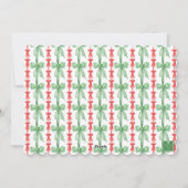 Waterverf Rode Groene Bow Coquette Kerstfoto Feestdagenkaart (Achterkant)