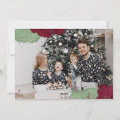 Waterverf Rode Groene Familie Foto Merry Kerstry Feestdagenkaart (Achterkant)
