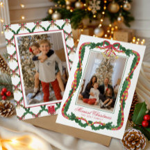Waterverf Rode & Groene Jingle Bells Foto