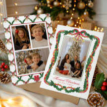Waterverf Rode & Groene Jingle Bells Foto