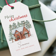  Waterverf Rode Groene Kerstboom